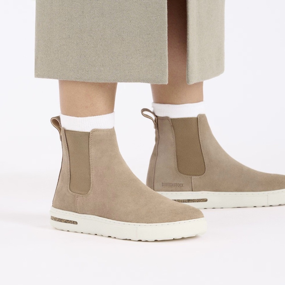 Birkenstock Bend Chelsea Boots Pull-on Sneakerboot Comfort Suede Leather Taupe